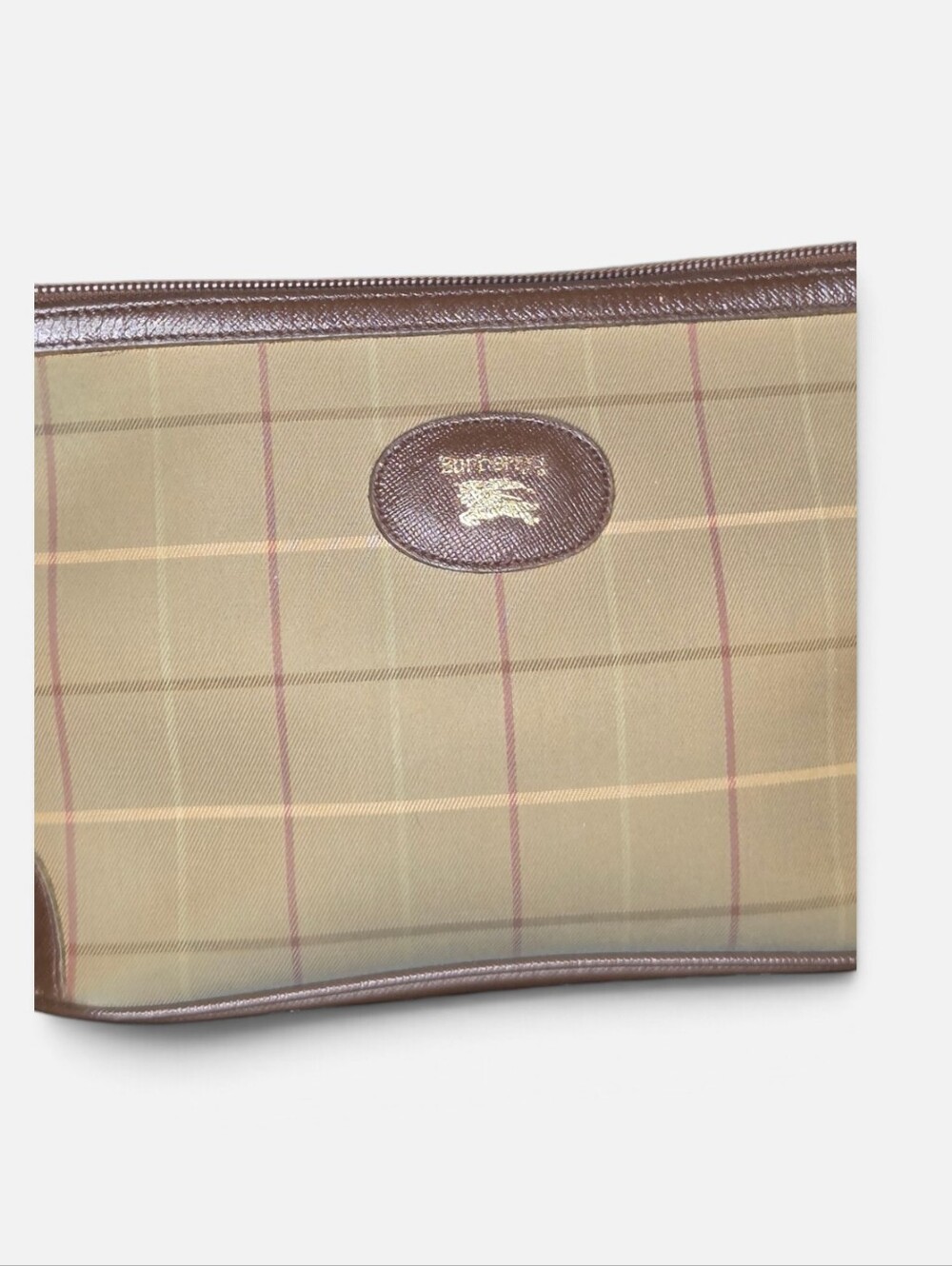 Burberry-Brown Nova Check Clutch Bag Canvas - Picture 7 of 8